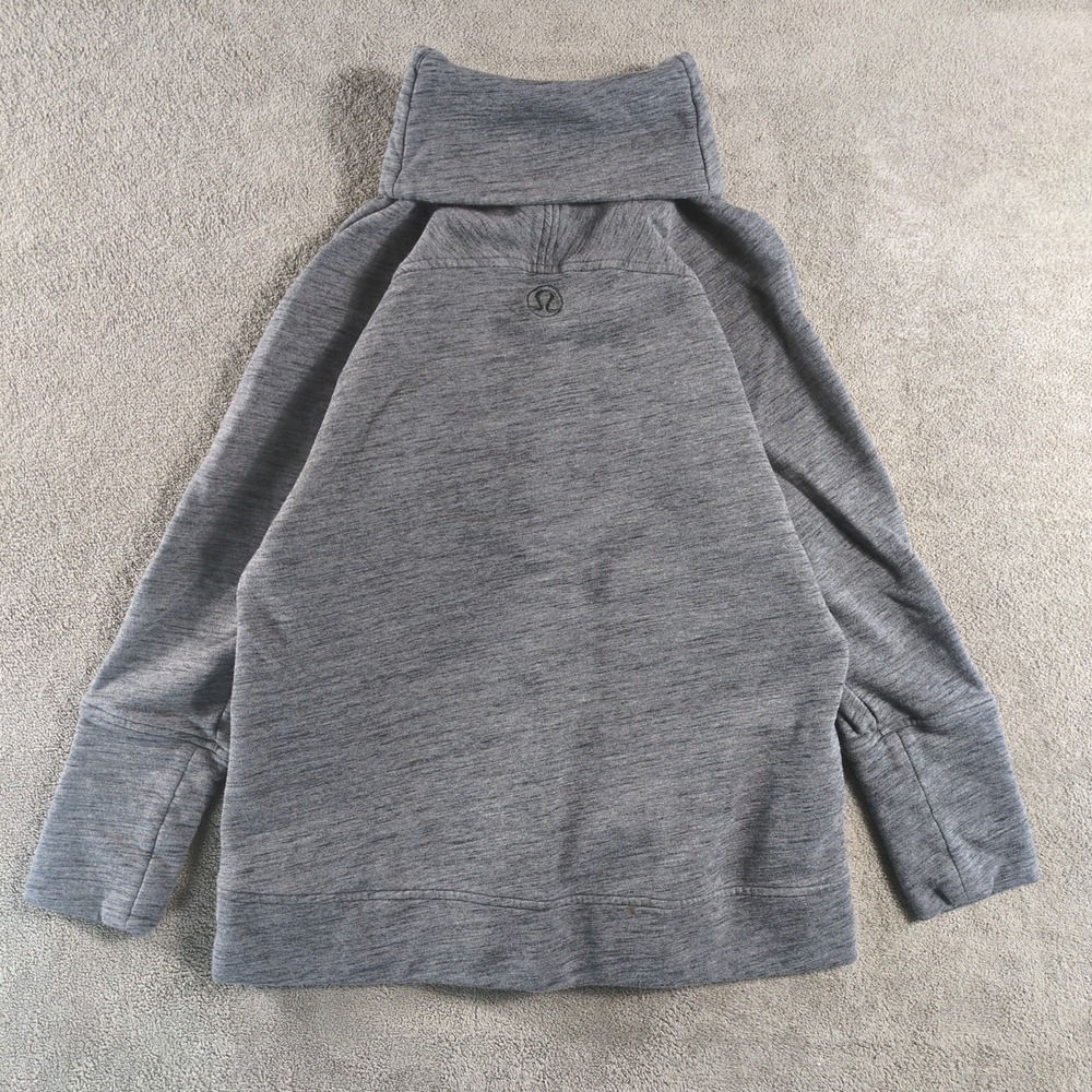 Lululemon Gray Heathered Cowl Neck Size 10 L Sweatshirt with Pockets Women's